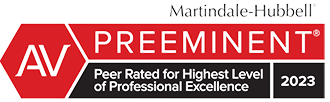 Martindale-Hubbell | AV Preeminent | Peer Rated for Highest Level of Professional Excellence 2023